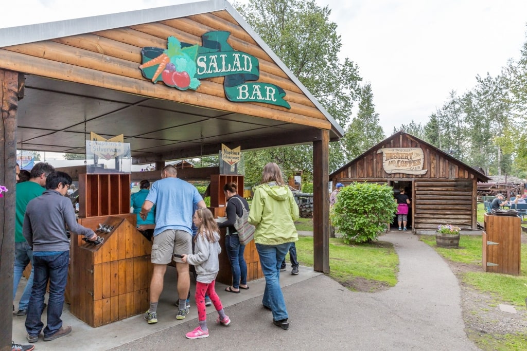 Salad bar inside Pioneer Park, Fairbanks