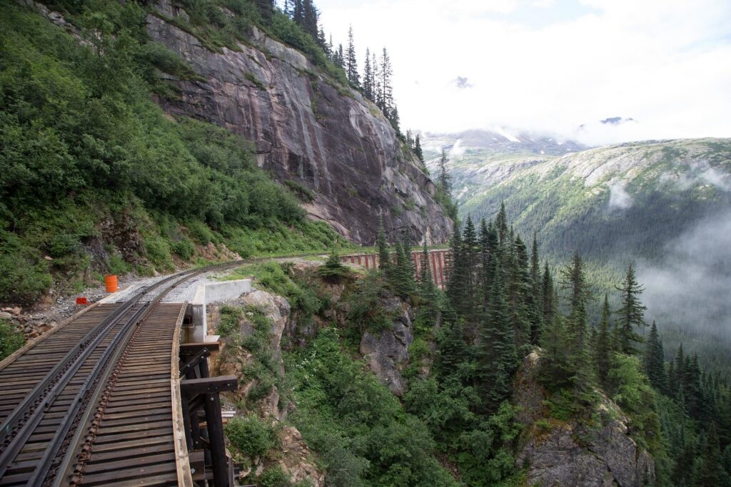 Iconic path of the White Pass & Yukon Railroad, Skagway