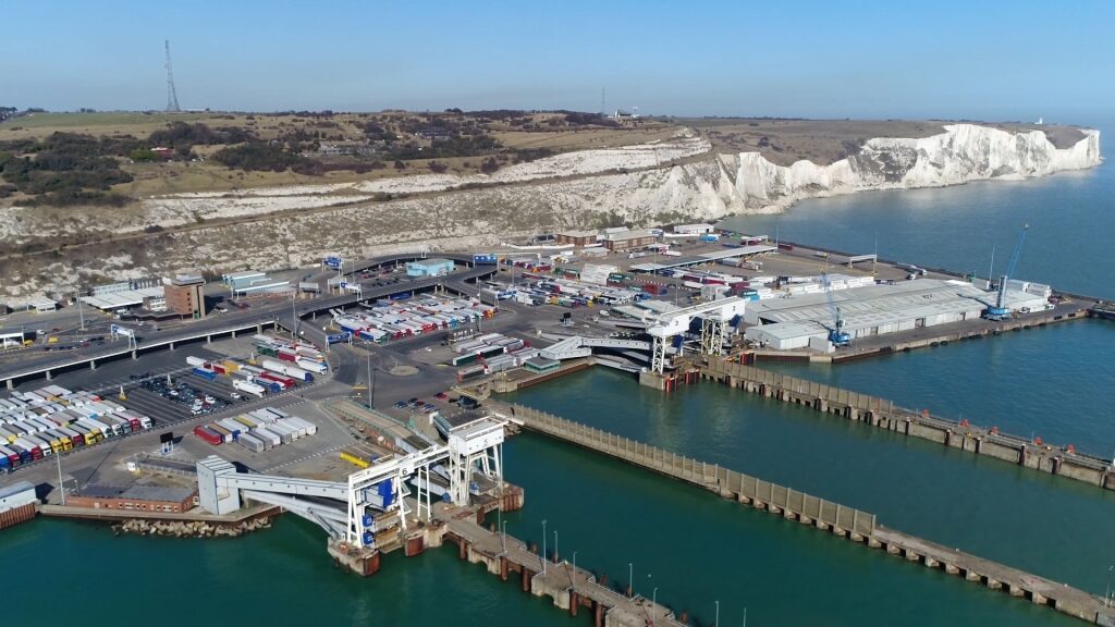 Aerial view of Dover Port