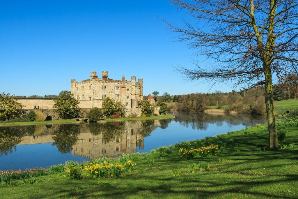 Leeds Castle amidst the clear lake