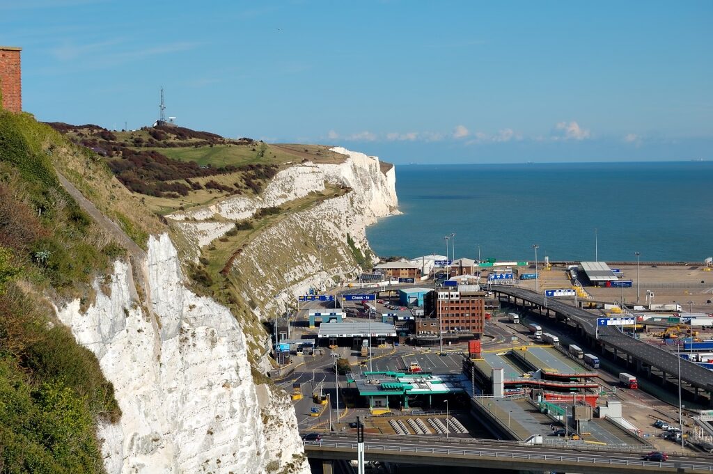 View of Dover Port from the White Cliffs