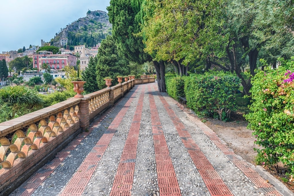 Pathway in Public Gardens of Taormina, Sicily