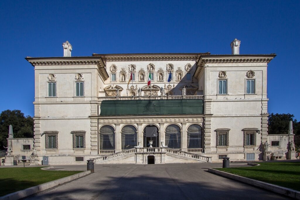 Exterior of Borghese Gallery in Villa Borghese, Rome