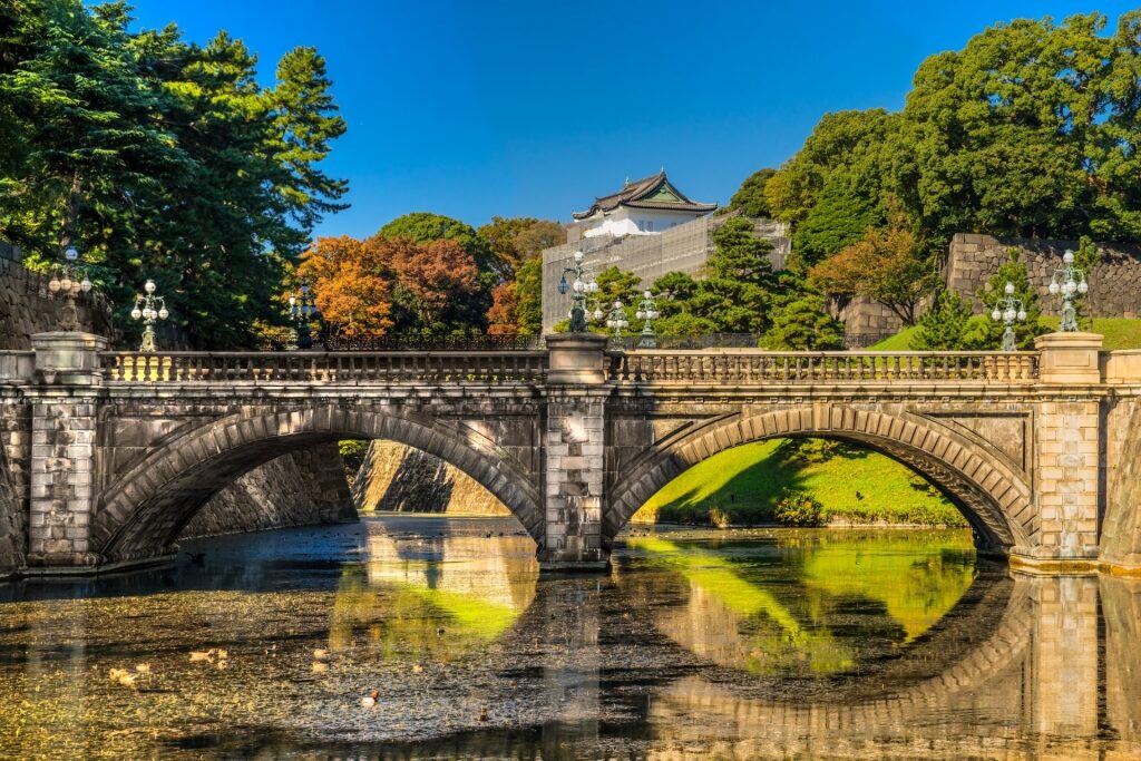 Beautiful view of Imperial Palace with bridge
