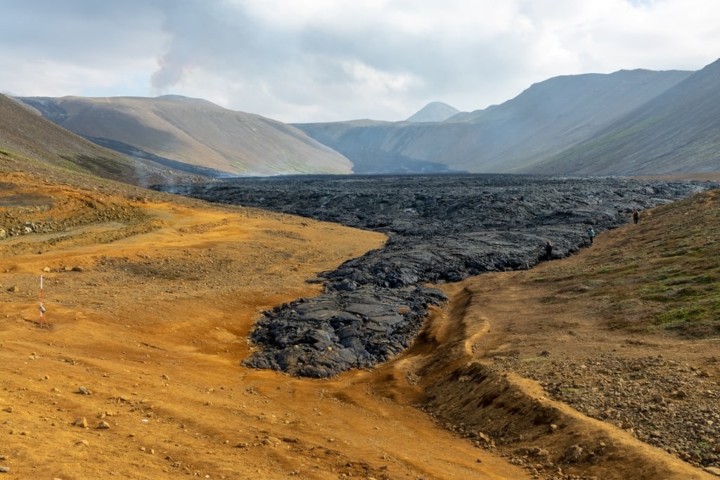 View while hiking in Fagradalsfjall Volcano