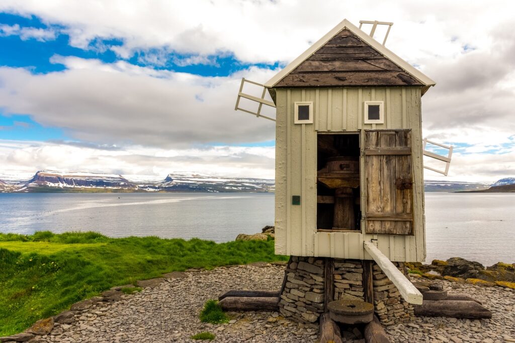 Iconic windmill in Vigur Island