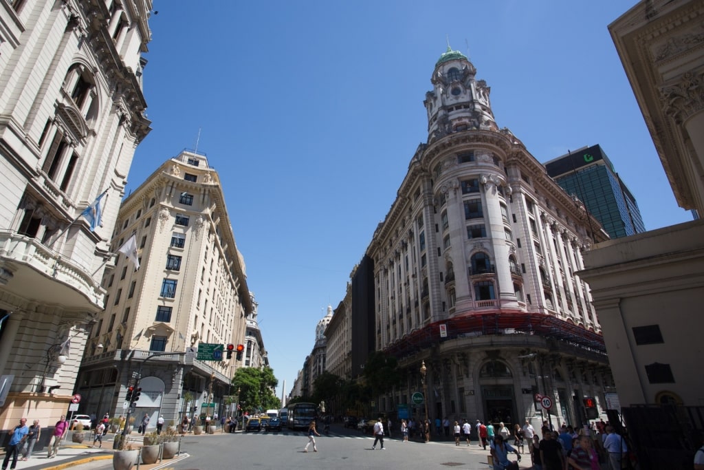 Beautiful buildings in Florida Street in Microcentro