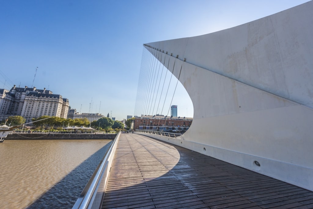 Iconic bridge of Puente de la Mujer, Puerto Madero