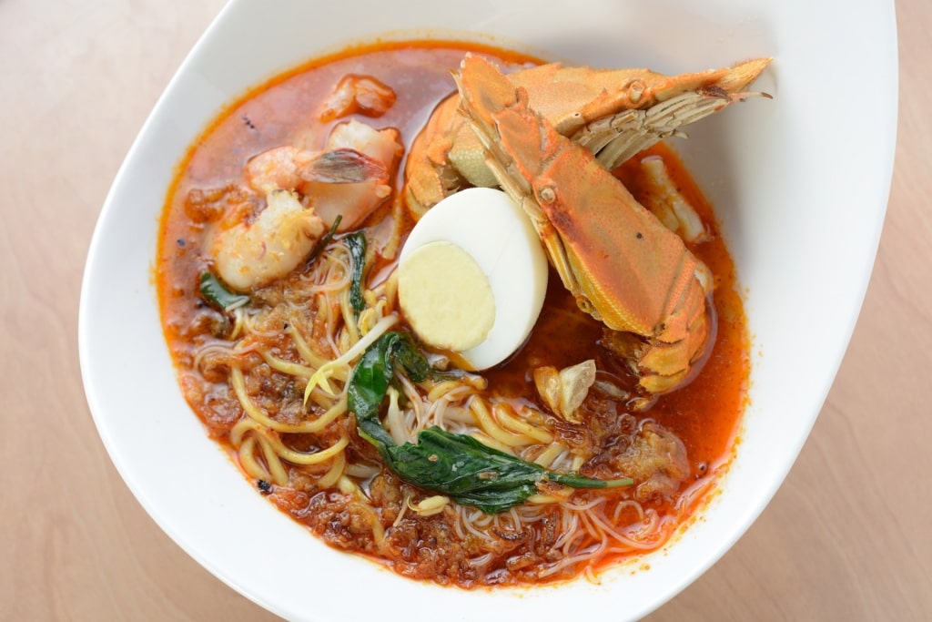 Bowl of warm Hokkien prawn mee