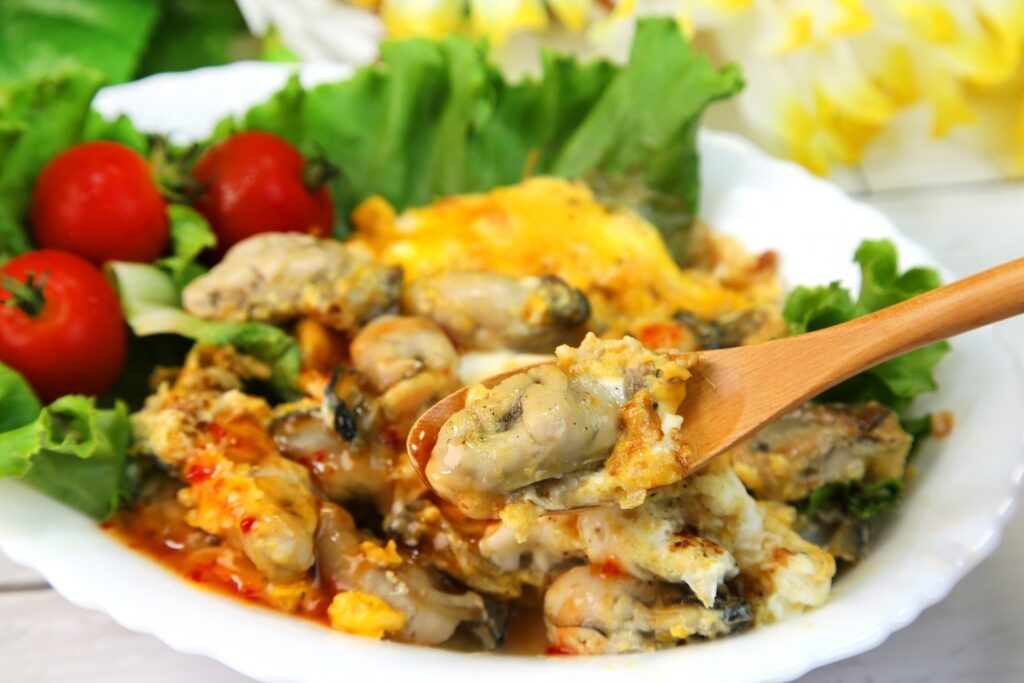 Oyster omelet, one of the best Penang food dishes
