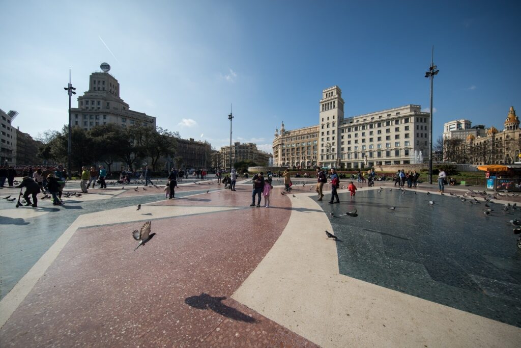 Cobbled street of Plaza Catalunya