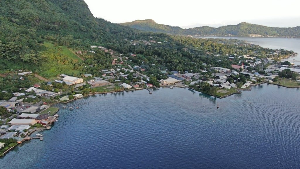 Aerial view of Vaitape Downtown