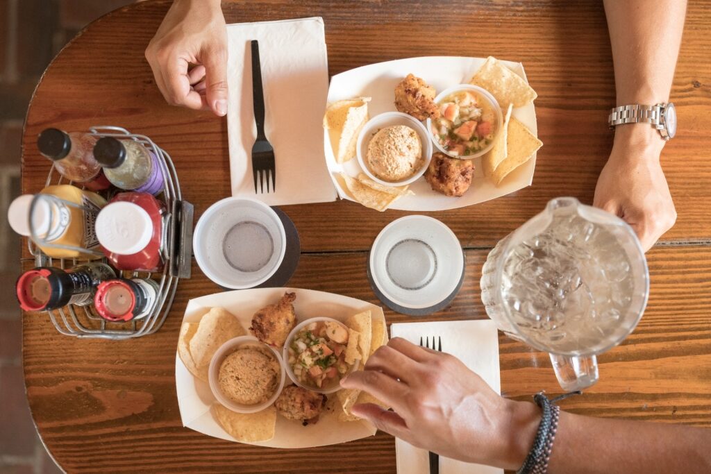 People eating at a restaurant in Key West