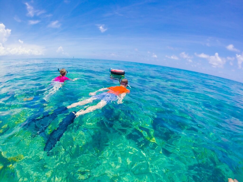 People snorkeling in the Florida Keys
