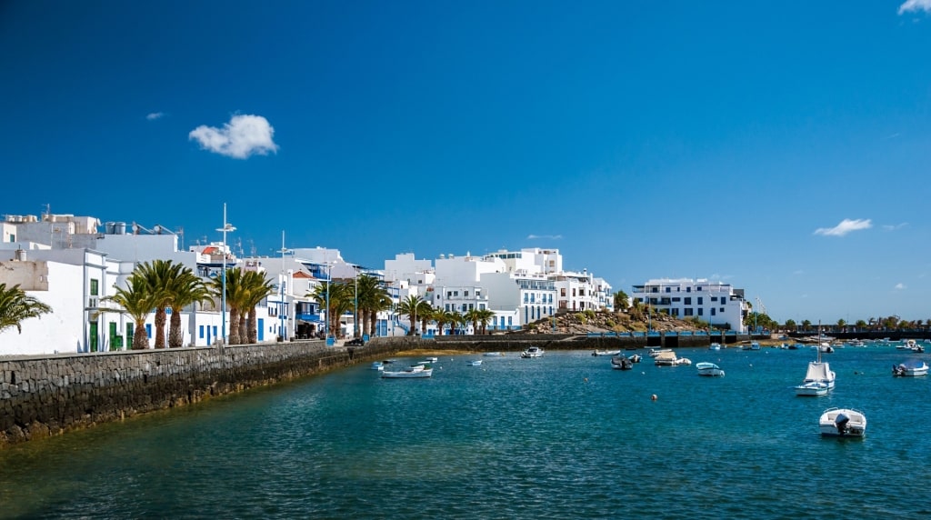 Whitewashed buildings along San Ginés waterfront