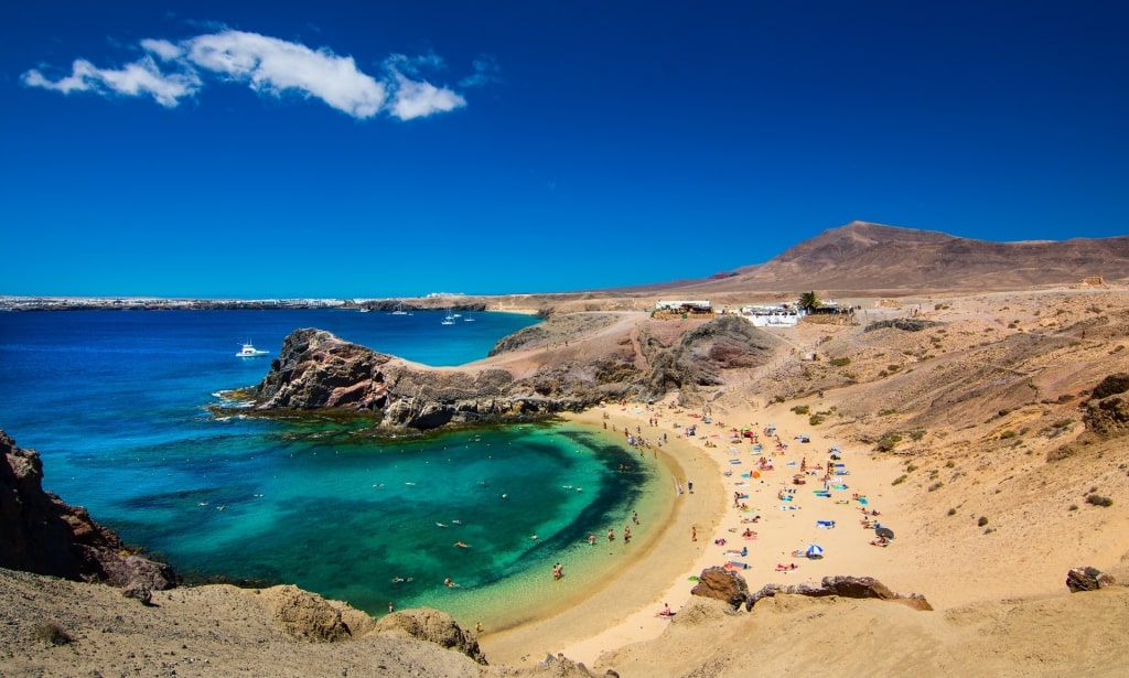 View of Playa del Papagayo from a cliff