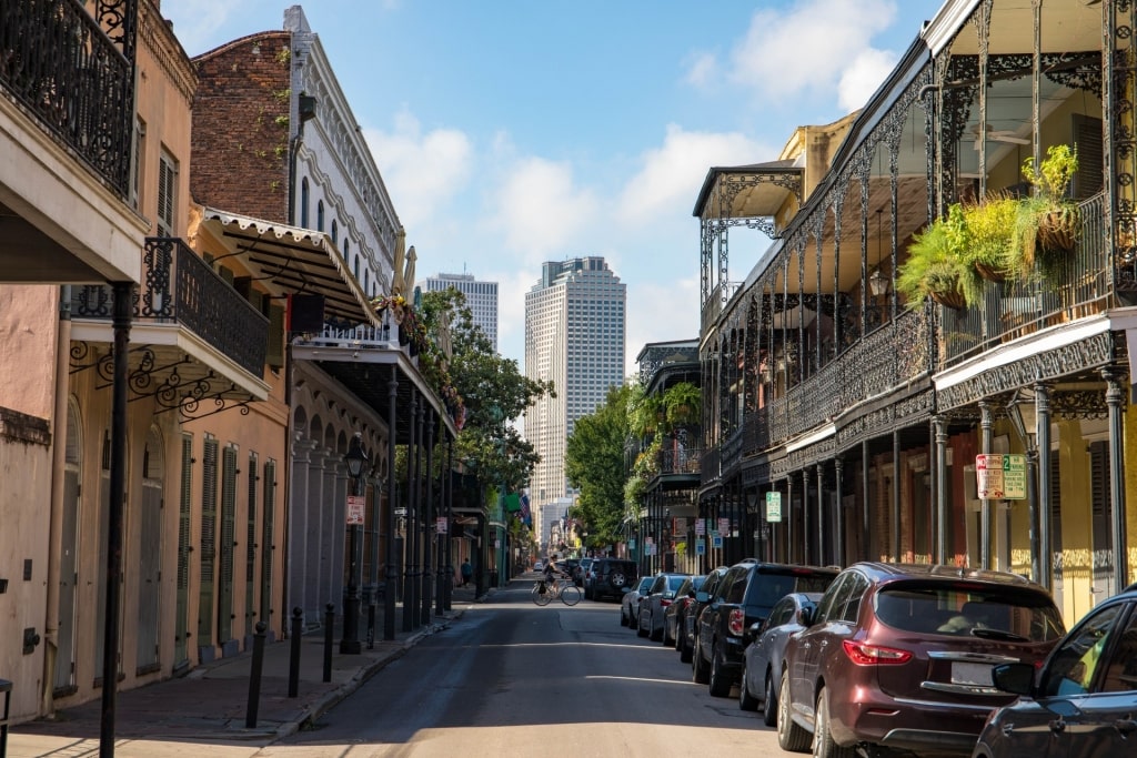 Street view of New Orleans French Quarter