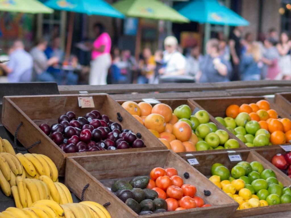 Fresh produce being sold at the French Market