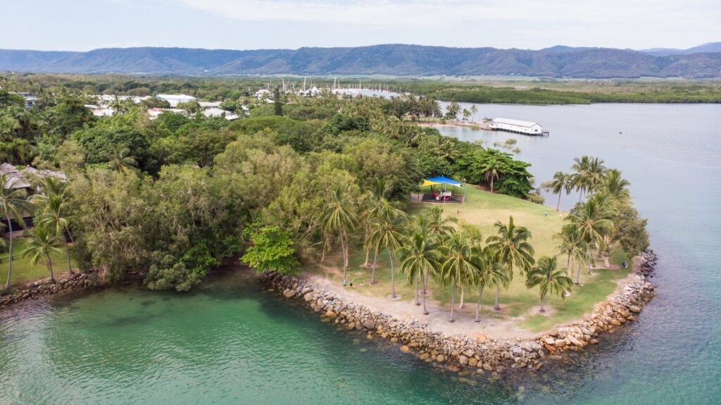 Aerial view of the lush Anzac Park