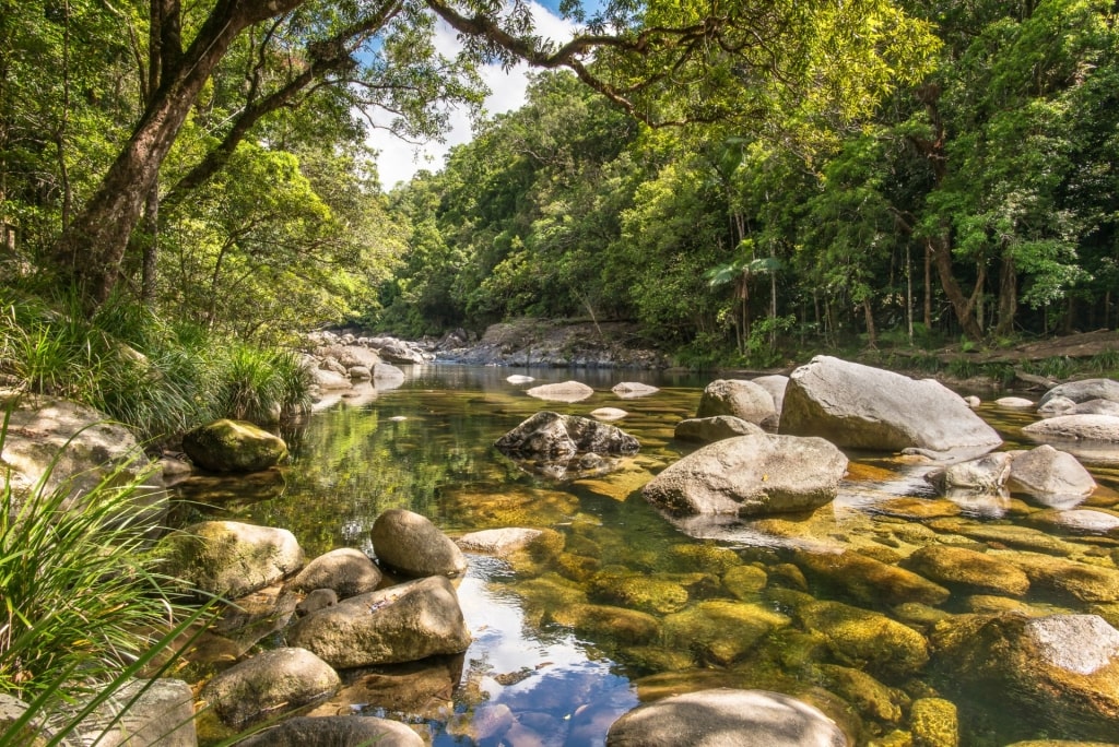 Massive rocks in Mossman River, Daintree Rainforest