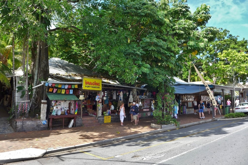 Shops lined up on Macrossan Street