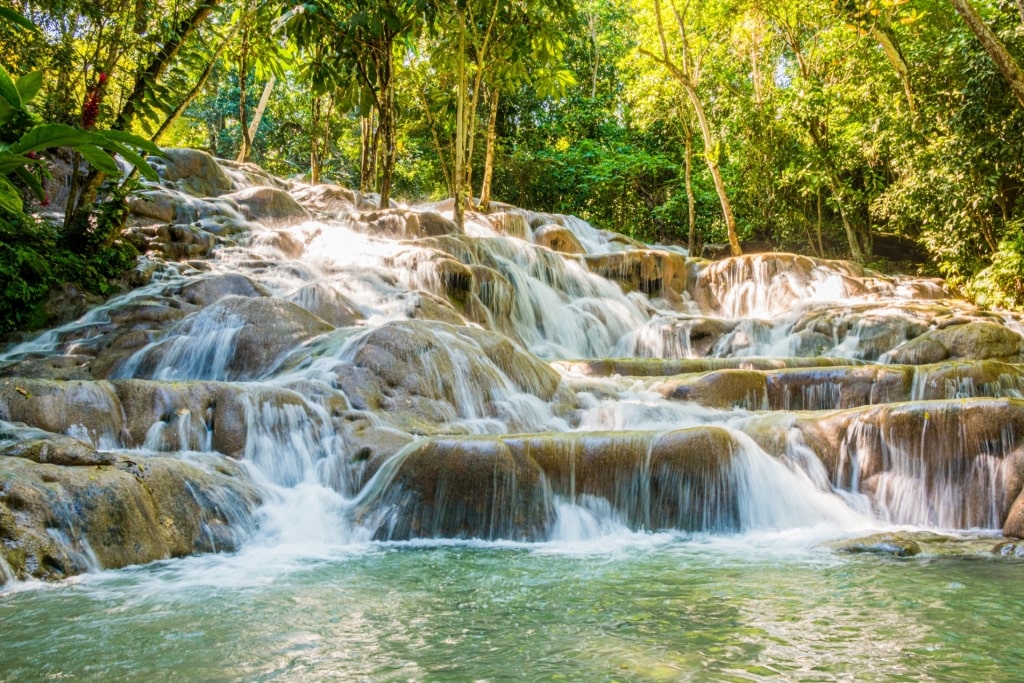 View of the majestic Dunn’s River Falls