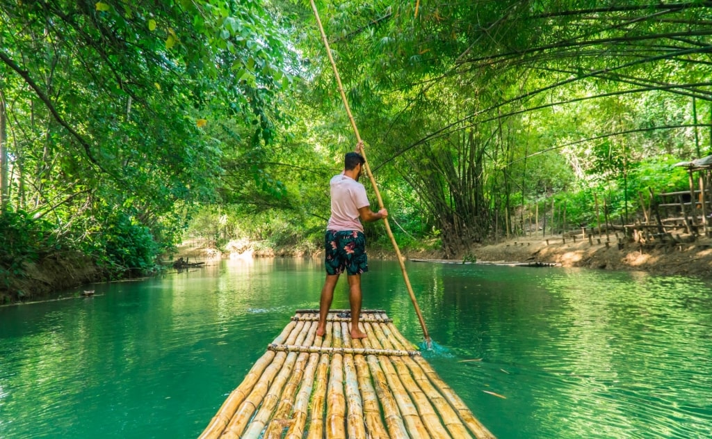 Man river rafting in Martha Brae River