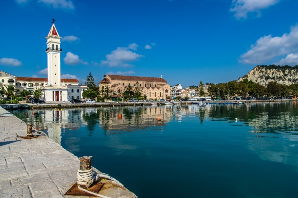 Scenic waterfront of Zakynthos Greece