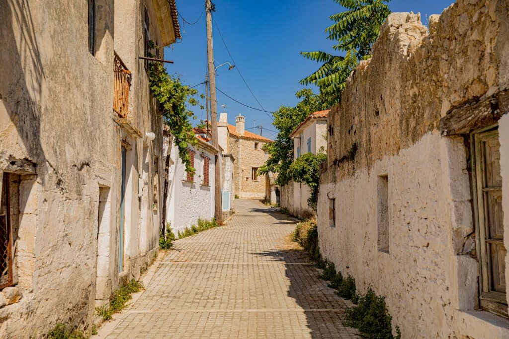 Street view of Chora in Zakynthos Greece