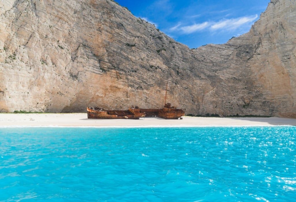 Turquoise waters of Navagio Beach
