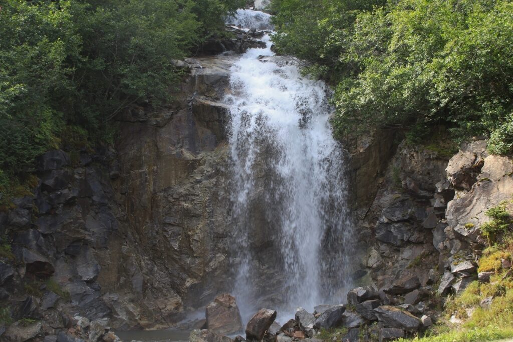 Bridal Veil Falls, one of the best Alaskan waterfall