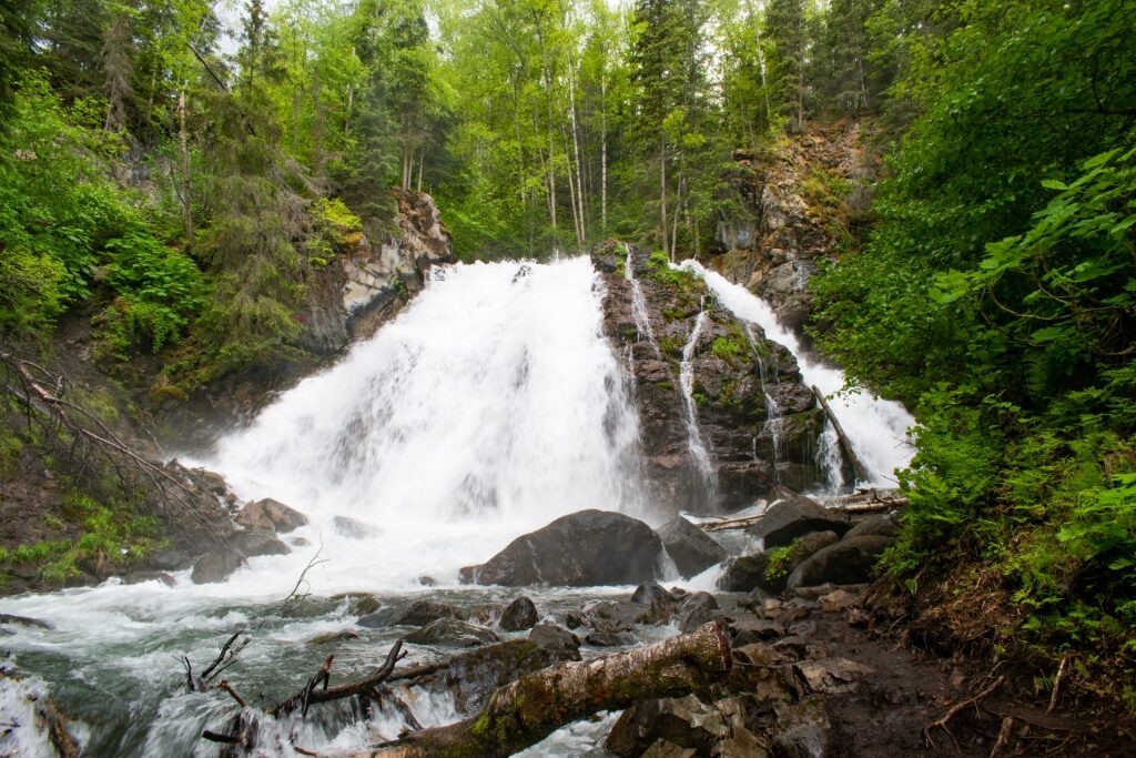 View of South Fork Eagle River Falls from the lower trail