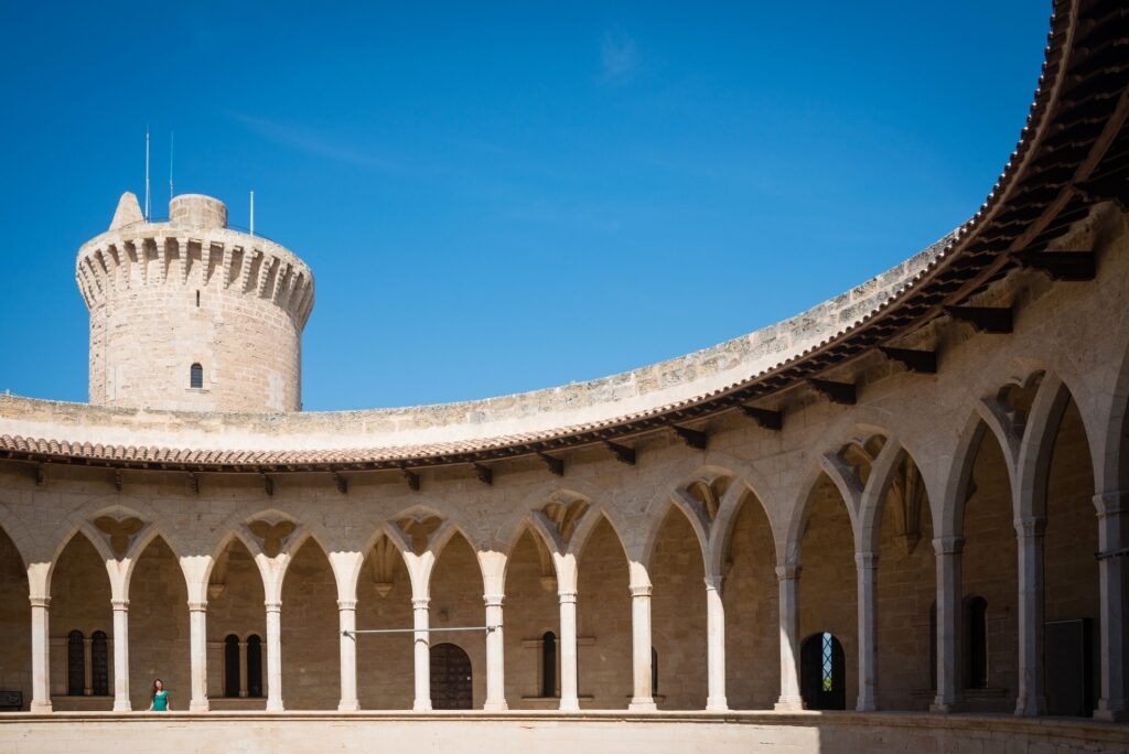 View inside the walls of Bellver Castle, Palma De Mallorca
