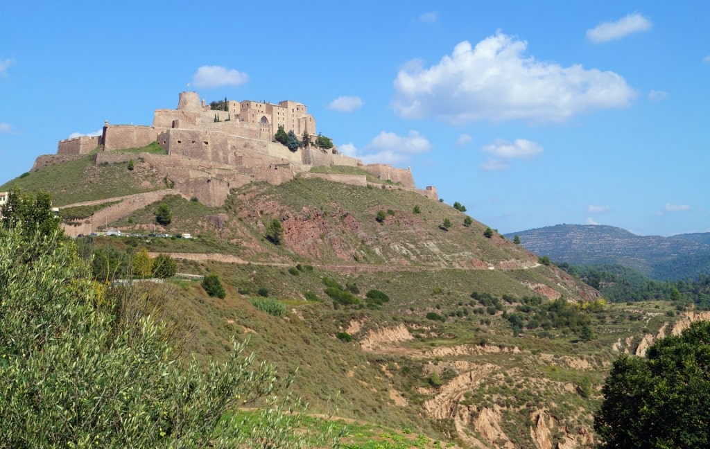 Cardona Castle atop a hill in Barcelona