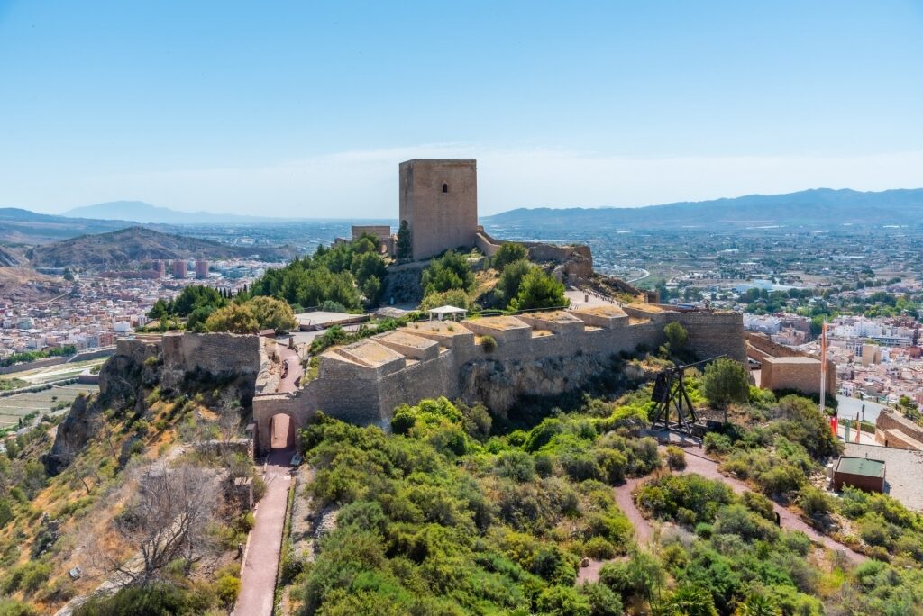 Castle of Lorca atop a hill