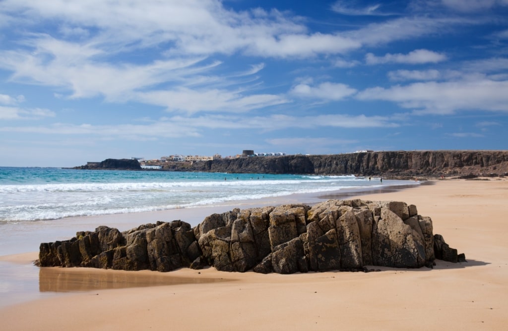 Rock formations in Playa del Castillo