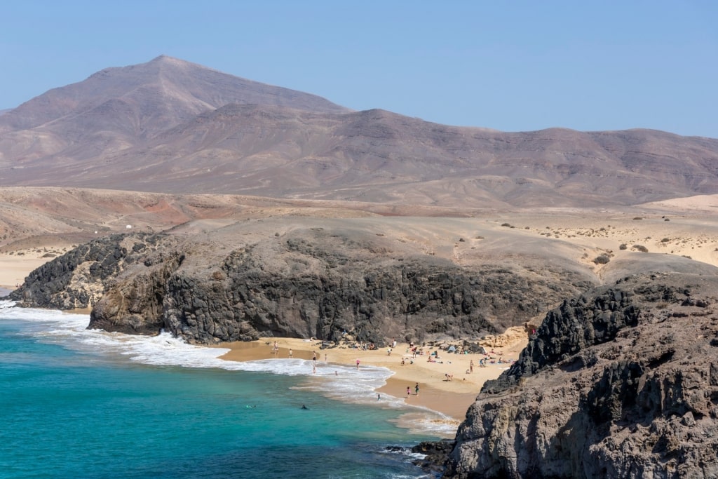 Cliffs towering over Playa del Pozo