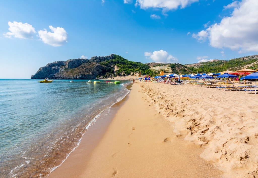 Golden sands of Tsambika Beach