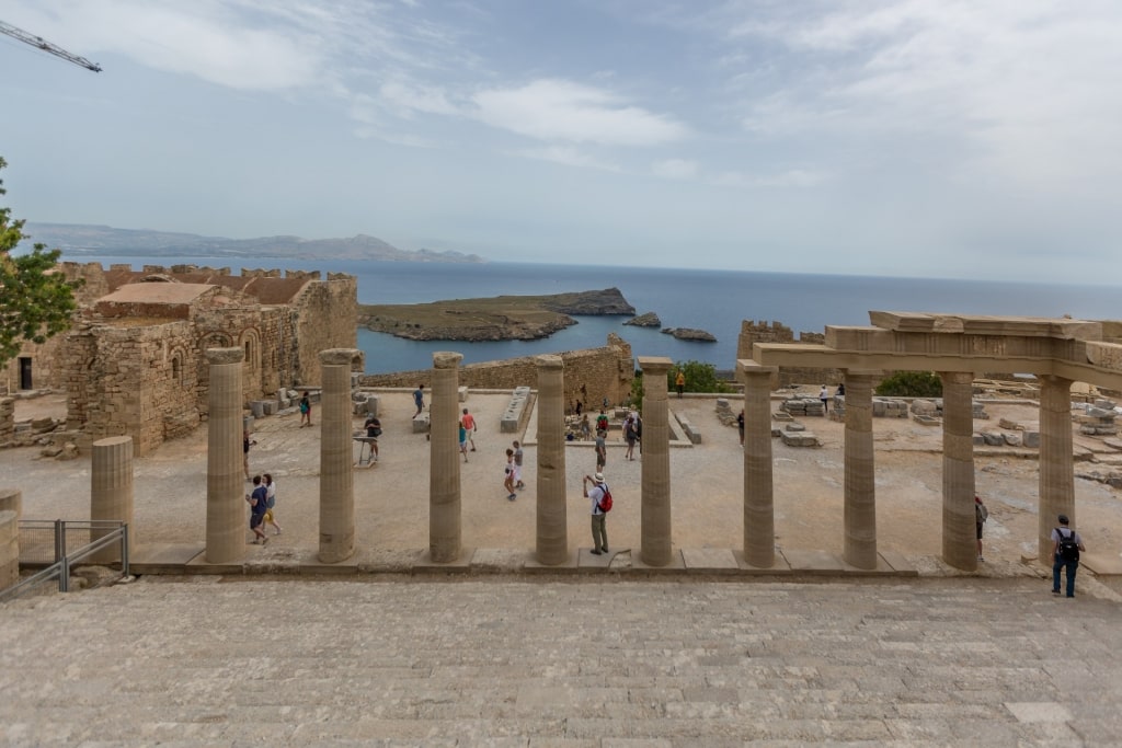 Doric columns at the Temple of Athena Lindia, Rhodes