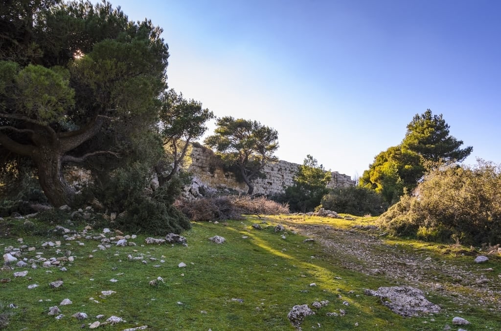 View of the historic Filis Fortress, Athens