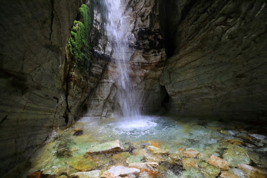 Magical view inside the Trollkirka Caves