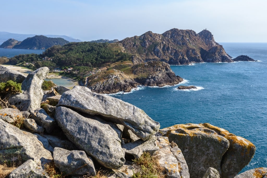 View from the peak Alto del Príncipe in Cies Islands, Vigo