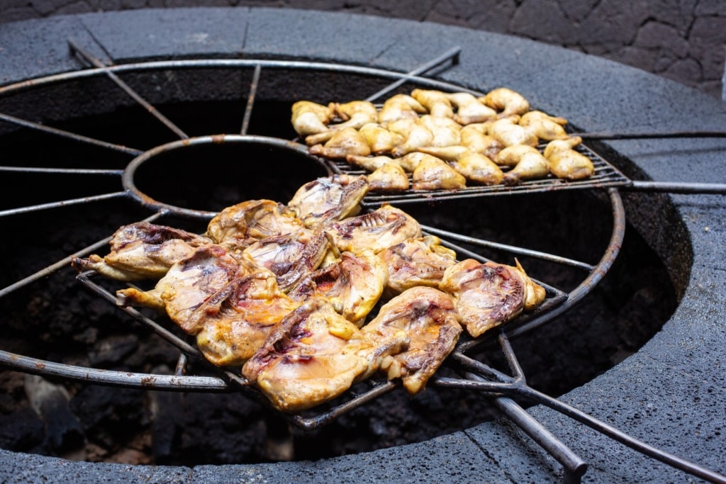 Cooking in El Diablo in Timanfaya National Park, Lanzarote