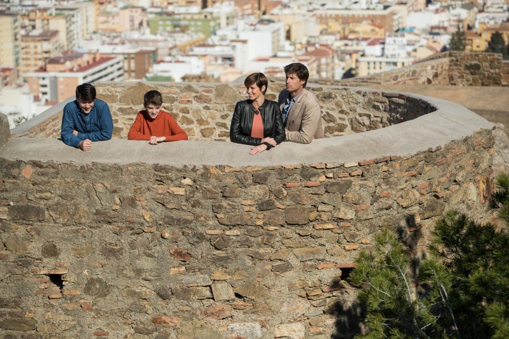 Family sightseeing from Gibralfaro Castle