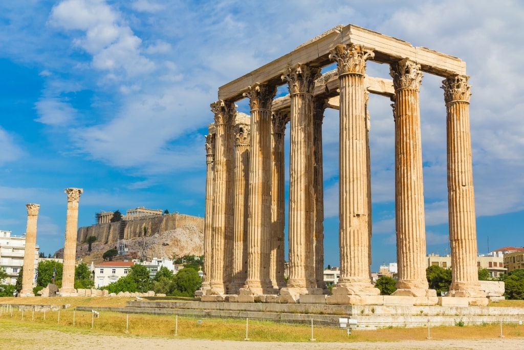 Ancient ruins of Temple of Zeus, Athens