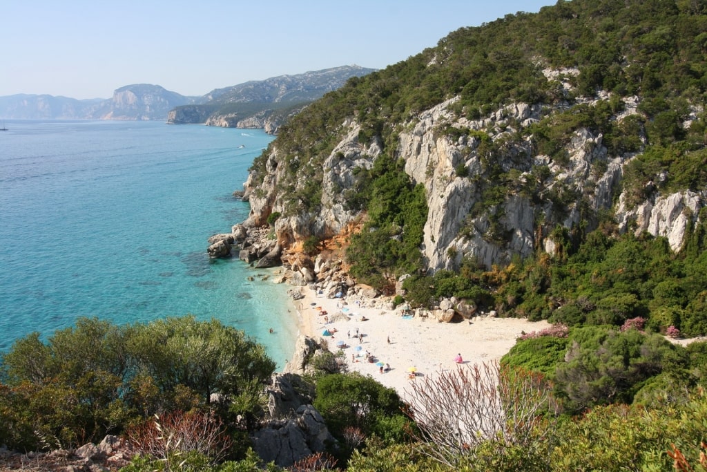 Cliffs towering over Cala Fuili Beach