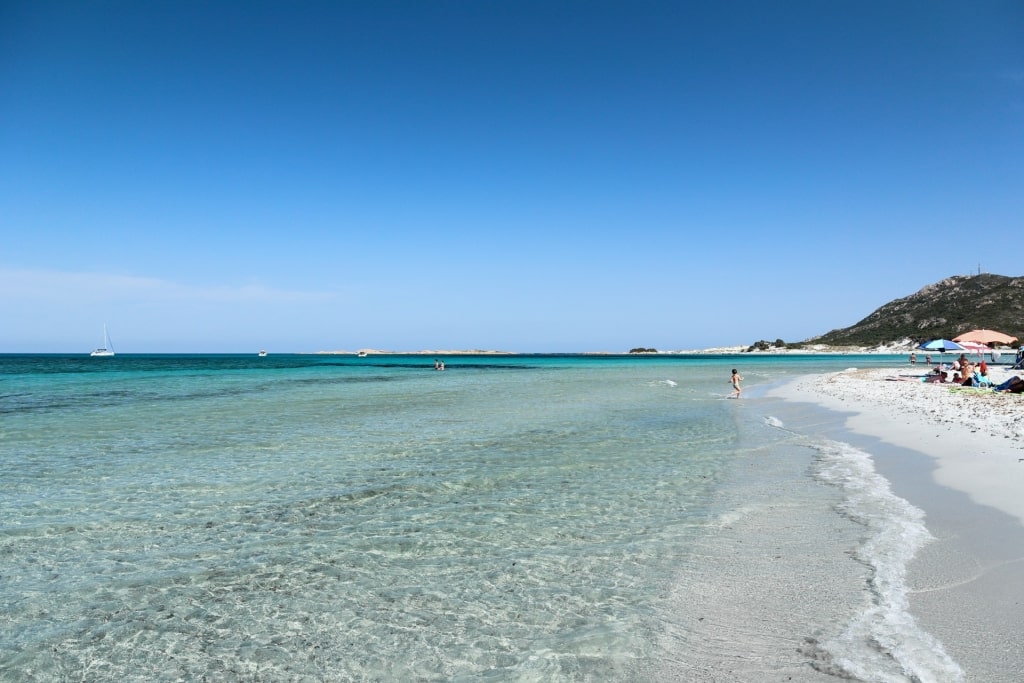 White sands of Capo Comino Beach