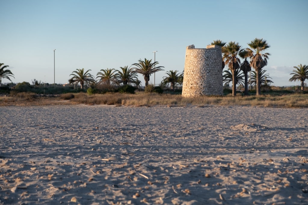 Spanish tower near Poetto Beach