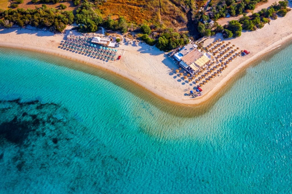 Birds eye view of Tuerredda Beach