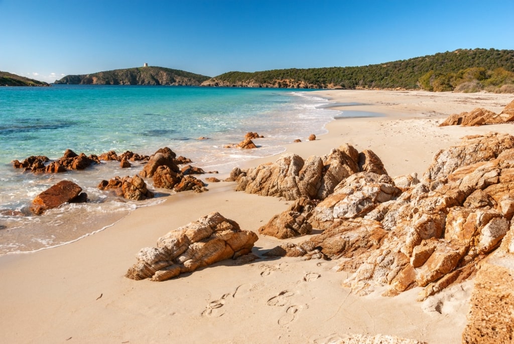 Golden sands of Tuerredda Beach